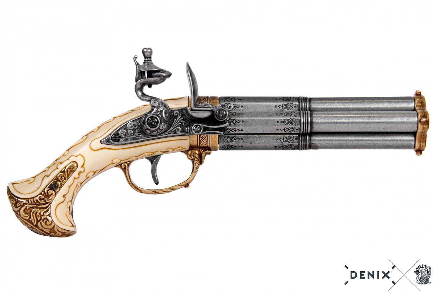 Fransk 4løper, 1800talls. Ivory/Brass