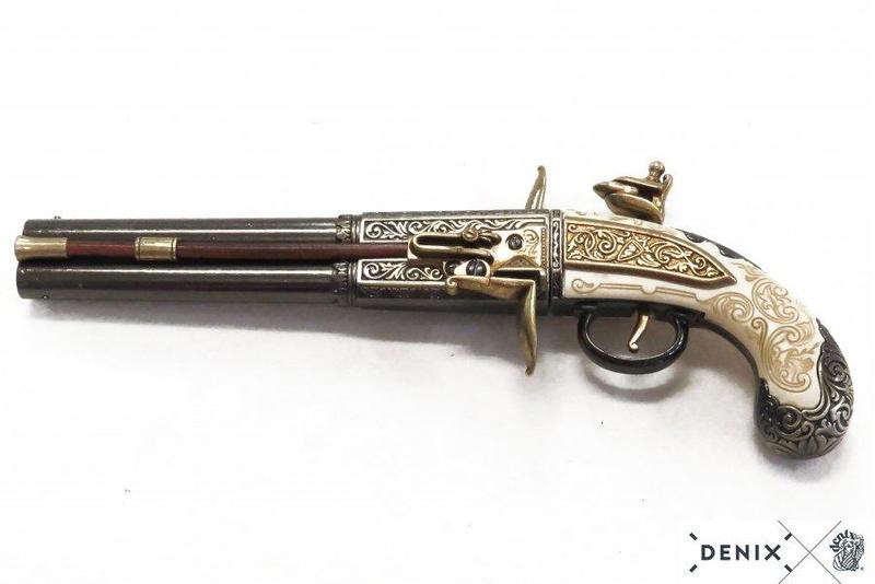 Dobbeltløpet Turnover Flintlås ca. 1750