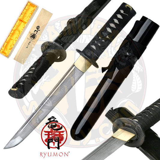 Ryumon - Damascus Dragon Tanto Black