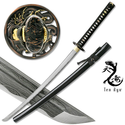 Ten Ryu Damascus Dragon Katana