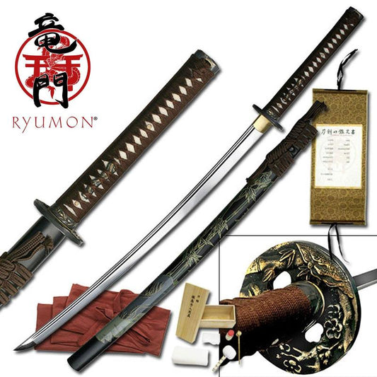 Hand Forged Golden Bamboo Katana