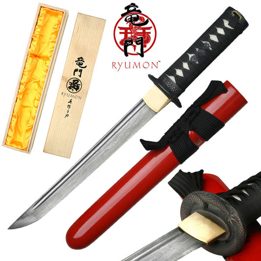Ryumon - Damascus Dragon Tanto Red